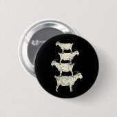 Badge Rond 5 Cm Chèvre Retro (Devant & derrière)