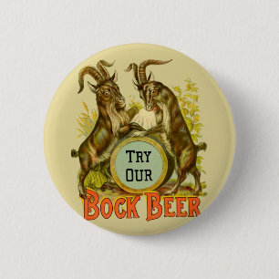Badge Rond 5 Cm Chèvres Bock Bière Publicité