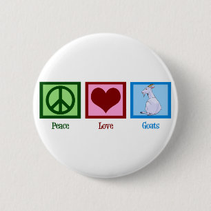 Badge Rond 5 Cm Chèvres d'amour de paix