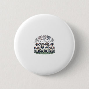 Badge Rond 5 Cm Chèvres patriotiques Feux d'artifice Vintage Shirt