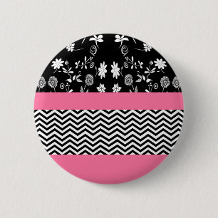 Badge Rond 5 Cm chevron rose