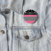 Badge Rond 5 Cm chevron rose (En situation)