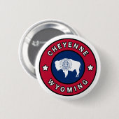 Badge Rond 5 Cm Cheyenne Wyoming (Devant & derrière)