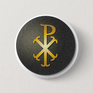 Badge Rond 5 Cm Chi-Rho (symbole de Jésus-Christ)