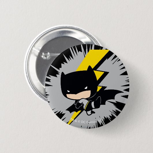 Badge Rond 5 Cm Chibi Batman Lightning Kick (Devant & derrière)