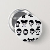 Badge Rond 5 Cm Chibi Emo Goth (Devant & derrière)