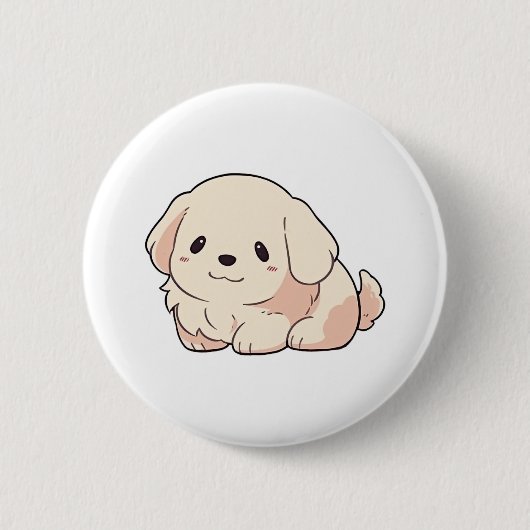 Badge Rond 5 Cm Chibi Golden Retriever (Devant)
