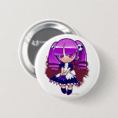 Badge Rond 5 Cm Chibi Goth (Devant & derrière)
