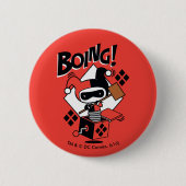 Badge Rond 5 Cm Chibi Harley-Quinn-In-A-Box Avec Marteau (Devant)