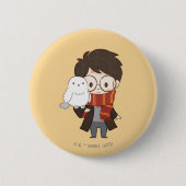 Badge Rond 5 Cm Chibi HARRY POTTER™ & Hedwig (Devant)
