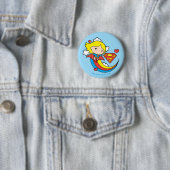 Badge Rond 5 Cm Chibi Supergirl Flying Rainbow (En situation)