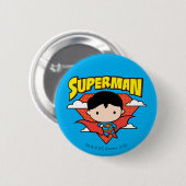 Badge Rond 5 Cm Chibi Superman Polka Dot Shield et Nom (Devant & derrière)
