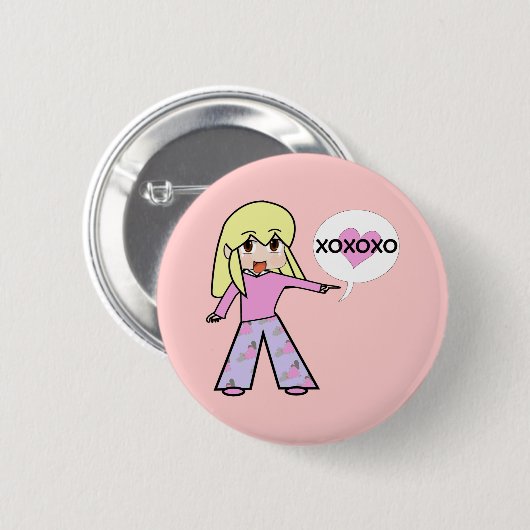 Badge Rond 5 Cm Chibi Valentine (Devant & derrière)