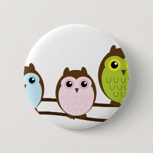 Badge Rond 5 Cm Chic Chic Destiny Owl