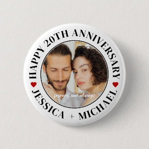 Badge Rond 5 Cm Chic Cool Joyeux Anniversaire Photo Personnalisée