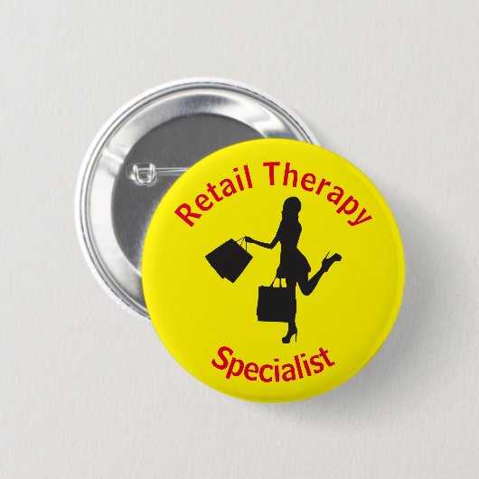 Badge Rond 5 Cm Chic Fun Retail Therapist (Devant & derrière)