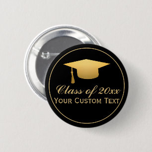 Badge Rond 5 Cm Chic Gold Foil Classe de 20XX