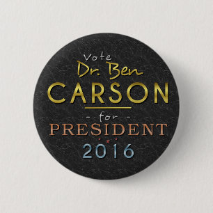 Badge Rond 5 Cm Chic noir de président 2016 or de Ben Carson