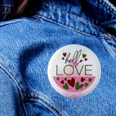 Badge Rond 5 Cm Chic Salutations : Hello Love Button