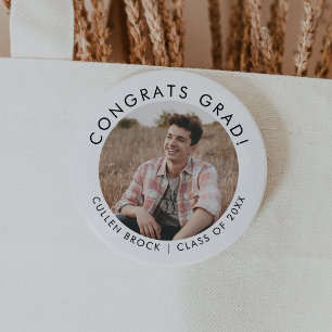 Badge Rond 5 Cm Chic Typographie Fêtes Grad Photo Grad Grad