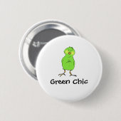 Badge Rond 5 Cm Chic vert (Devant & derrière)