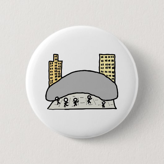 Badge Rond 5 Cm Chicago Bean (Devant)
