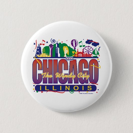 Badge Rond 5 Cm Chicago-Confetti (Devant)