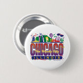Badge Rond 5 Cm Chicago-Confetti (Devant & derrière)
