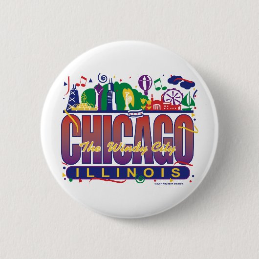 Badge Rond 5 Cm Chicago-Confettis (Devant)