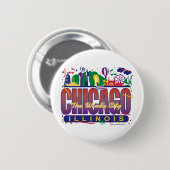 Badge Rond 5 Cm Chicago-Confettis (Devant & derrière)