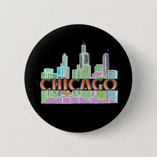 Badge Rond 5 Cm Chicago IL (Devant)
