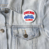 Badge Rond 5 Cm Chicago, Illinois (En situation)
