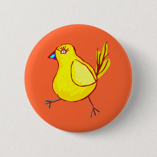 Badge Rond 5 Cm Chick à lèvres bleu
