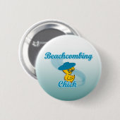 Badge Rond 5 Cm Chick Beachcombing #3 (Devant & derrière)