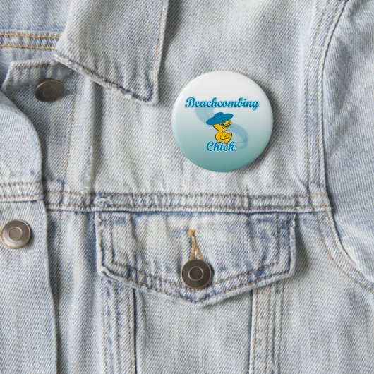 Badge Rond 5 Cm Chick Beachcombing #3 (En situation)
