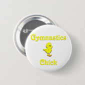 Badge Rond 5 Cm Chick de gymnastique (Devant & derrière)