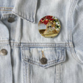 Badge Rond 5 Cm Chick de Noël (En situation)