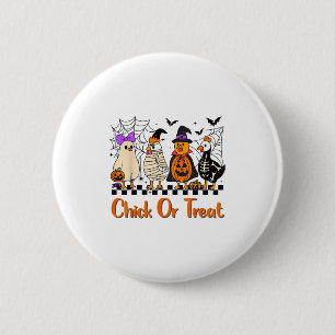 Badge Rond 5 Cm Chick De Poulet Ou Traite Drôle Costume Halloween