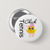 Badge Rond 5 Cm Chick de tennis cool (Devant & derrière)