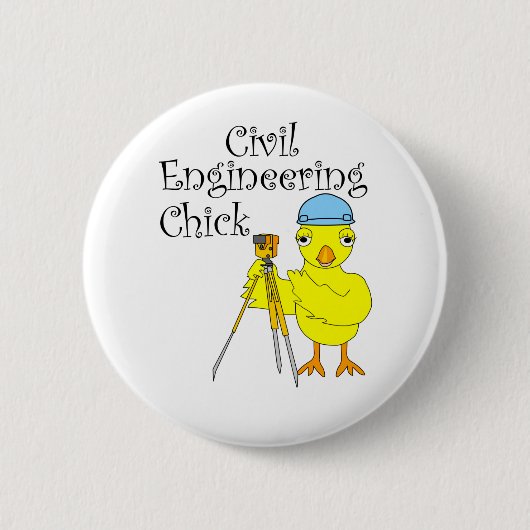 Badge Rond 5 Cm Chick en génie civil (Devant)