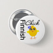 Badge Rond 5 Cm Chick finlandais (Devant & derrière)