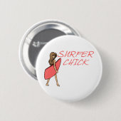 Badge Rond 5 Cm Chick surfer (Devant & derrière)