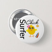 Badge Rond 5 Cm Chick surfer (Devant & derrière)