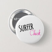 Badge Rond 5 Cm Chick surfer (Devant & derrière)
