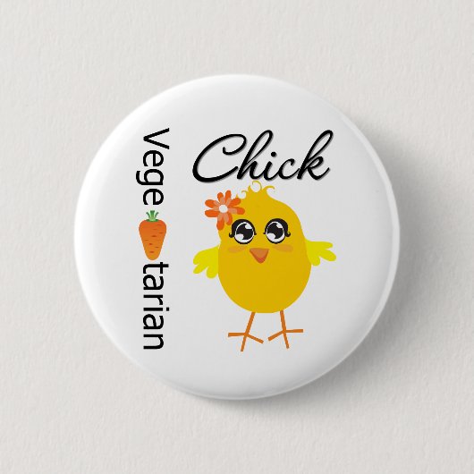 Badge Rond 5 Cm Chick végétarien (Devant)