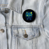 Badge Rond 5 Cm Chicken Starry Funny Night Van Gogh Farm Lover Gir (En situation)