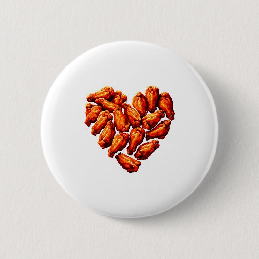 Badge Rond 5 Cm Chicken Wings Are My Valentine Heart Funny Valenti (Devant)