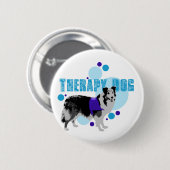 Badge Rond 5 Cm Chien 2 de thérapie de Talent (Devant & derrière)