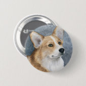 Badge Rond 5 Cm Chien 89 Corgi (Devant & derrière)
