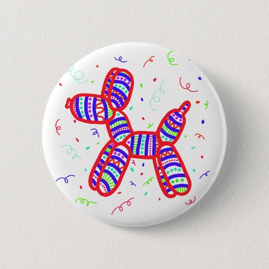 Badge Rond 5 Cm Chien à ballon (Devant)